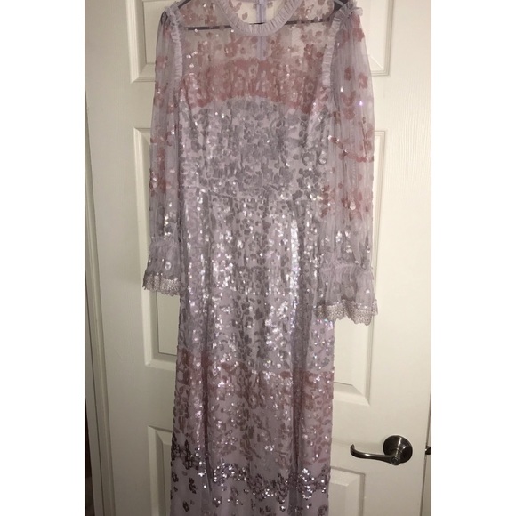 NWOT Embellished Midaxi Dress With Fluted Sleeve - Picture 4 of 5